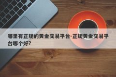 哪里有正规的黄金交易平台-正规黄金交易平台哪个好?