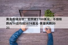 黄金市场分析：若跌破1700美元，不排除跌向50日均线1674美元-黄金大跌2021