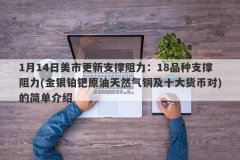 1月14日美市更新支撑阻力：18品种支撑阻力(金银铂钯原油天然气铜及十大货币对