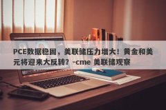 PCE数据稳固，美联储压力增大！黄金和美元将迎来大反转？-cme 美联储观察