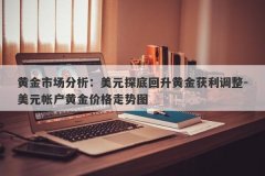 黄金市场分析：美元探底回升黄金获利调整-美元帐户黄金价格走势图