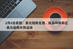 2月6日晨报：美元指数走强，商品持续承压-美元指数升势延续