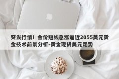 突发行情！金价短线急涨逼近2055美元黄金技术前景分析-黄金现货美元走势