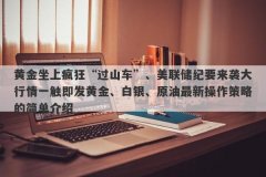 黄金坐上疯狂“过山车”、美联储纪要来袭大行情一触即发黄金、白银、原油最