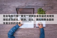 包含突发行情！美元一波跳水金价逼近关键支撑后急涨欧元、英镑、日元、澳元