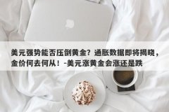 美元强势能否压倒黄金？通胀数据即将揭晓，金价何去何从！-美元涨黄金会涨