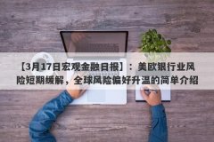 【3月17日宏观金融日报】：美欧银行业风险短期缓解，全球风险偏好升温的简单