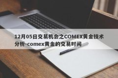 12月05日交易机会之COMEX黄金技术分析-comex黄金的交易时间