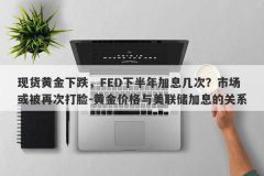 现货黄金下跌，FED下半年加息几次？市场或被再次打脸-黄金价格与美联储加息