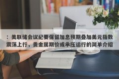 ：美联储会议纪要保留加息预期叠加美元指数震荡上行，贵金属期价或承压运行