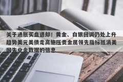 关于通胀买盘退却！黄金、白银回调仍处上升趋势美元美债走高施压贵金属领先