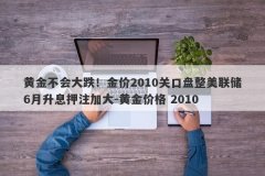 黄金不会大跌！金价2010关口盘整美联储6月升息押注加大-黄金价格 2010