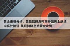 黄金市场分析：美联储降息预期升温黄金继续向高处挺进-美联储降息后黄金走