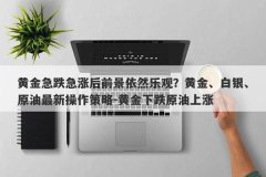黄金急跌急涨后前景依然乐观？黄金、白银、原油最新操作策略-黄金下跌原油
