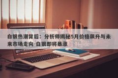 白银热潮背后：分析师揭秘5月价格飙升与未来市场走向-白银即将暴涨