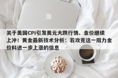 关于美国CPI引发美元大跌行情、金价继续上冲！黄金最新技术分析：若攻克这一