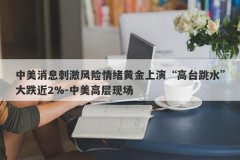 中美消息刺激风险情绪黄金上演“高台跳水”大跌近2%-中美高层现场