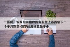一张图：波罗的海指数因各船型上涨而创下一个多月新高-波罗的海指数是多少
