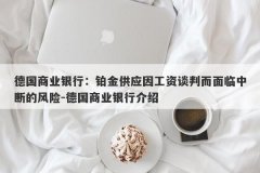 德国商业银行：铂金供应因工资谈判而面临中断的风险-德国商业银行介绍