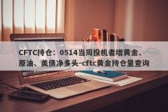 CFTC持仓：0514当周投机者增黄金、原油、美债净多头-cftc黄金持仓量查询