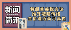 特朗普关税言论推升避险情绪 金价逼近两月高位