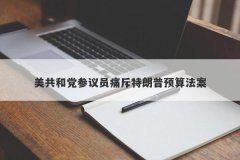 美共和党参议员痛斥特朗普预算法案