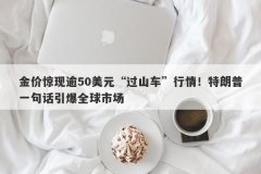 金价惊现逾50美元“过山车”行情！特朗普一句话引爆全球市场